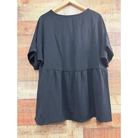 Jodifl Black V-Neck Loose Fit Tunic L - Picture 4 of 6